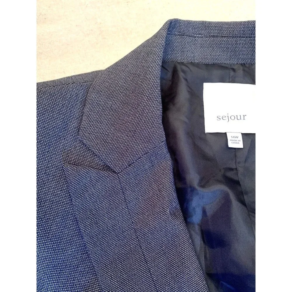 NWT Sejour Slate Gray Career Blazer Jacket Size 14W Sz 14 New